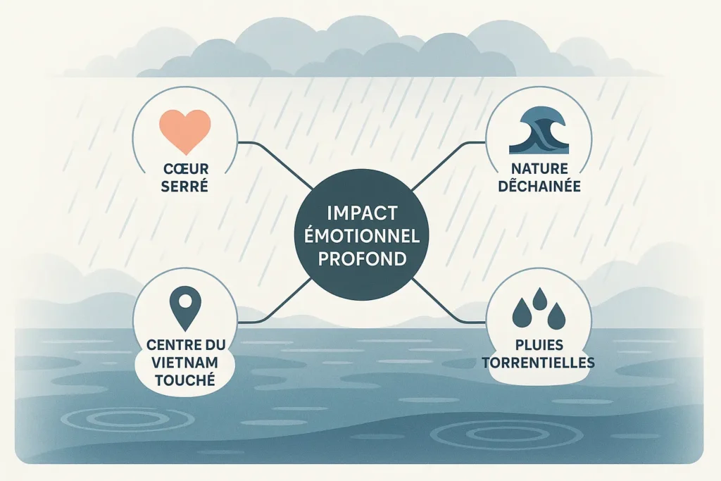 impact émotionnel inondation vietnam automne 2025
