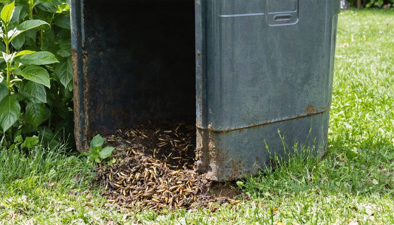 découvrez des méthodes efficaces pour éliminer et prévenir les asticots dans votre poubelle extérieure, en maintenant un espace propre et sans nuisibles.