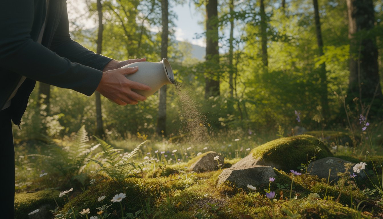 découvrez les règles légales et les conseils pour disperser les cendres d'un défunt dans la nature de manière respectueuse et conforme à la loi.
