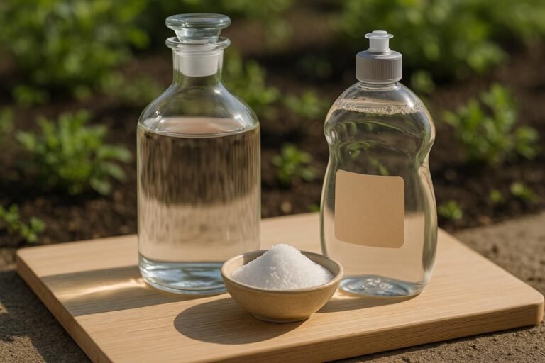 apprenez à fabriquer un désherbant naturel efficace et économique avec du vinaigre, du sel et du liquide vaisselle pour éliminer les mauvaises herbes sans produits chimiques.