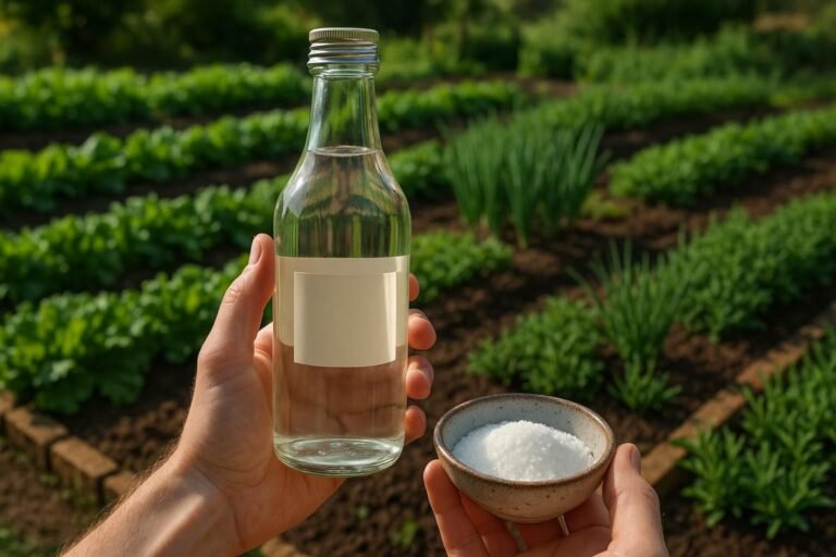 découvrez comment utiliser efficacement un désherbant naturel à base de vinaigre et de sel pour éliminer les mauvaises herbes dans votre jardin de manière écologique et simple.